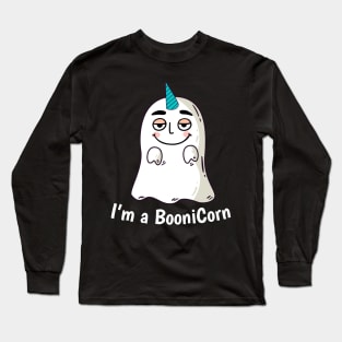Funny Halloween: Relaxed Boonicorn Unicorn Ghost Long Sleeve T-Shirt